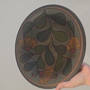 Vintage Handcrafted Floral Decorative Plate